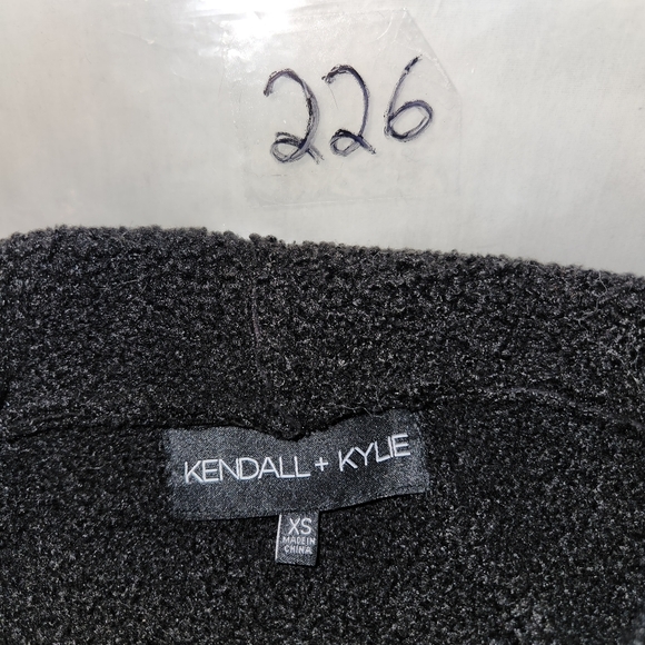 Kendall & Kylie Chic Black Jacket with Zipper. Faux Suede Body, Knit Arms - Picture 3 of 11